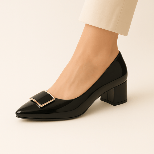 Tacones de vestir negros para mujer
