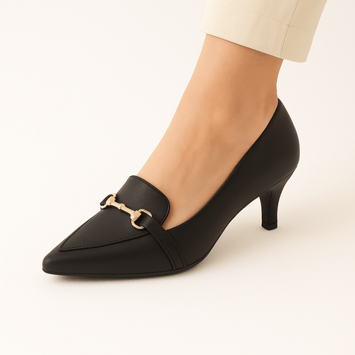 Tacones de vestir negros para mujer