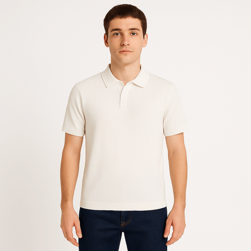 Camisa ivory sólida para hombre