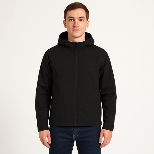 Hoodie negro sólido para hombre