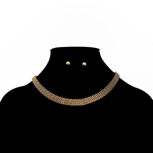 Set de collar y aretes sólido para mujer