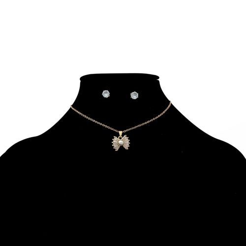 Set de collar y aretes con textura para mujer