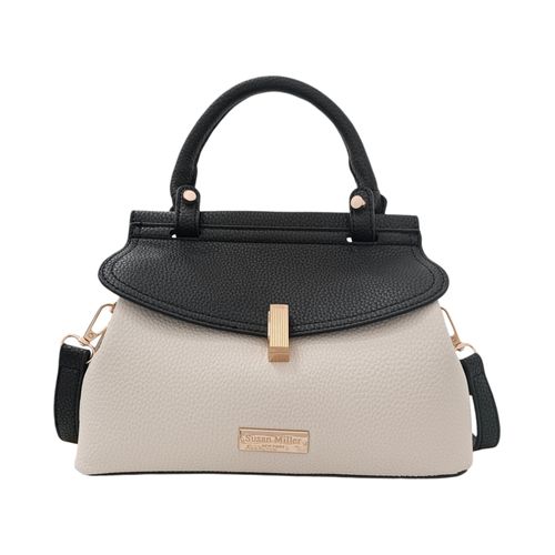 Cartera satchel bicolor para mujer