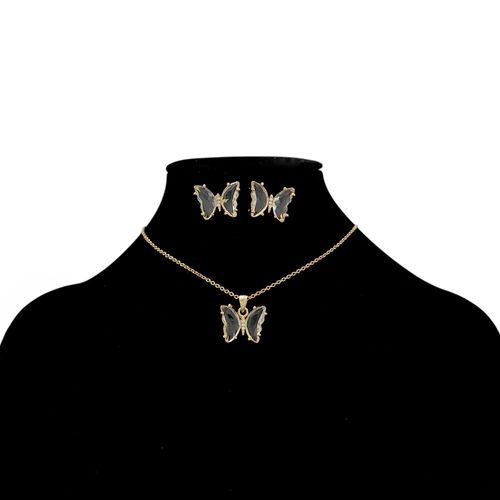 Set de collar y aretes multicolor para mujer