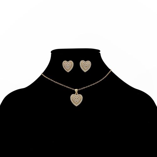 Set de collar y aretes bicolor para mujer