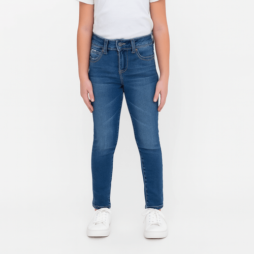 Skinny jeans lavado azul para niña
