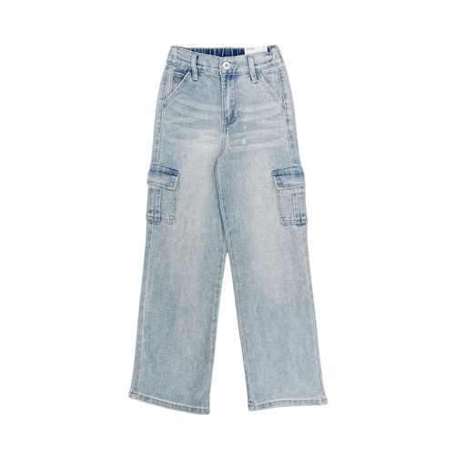 Wide leg jeans lavado celeste para niña