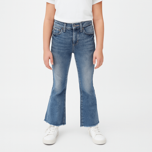 Flare jeans lavado azul para niña