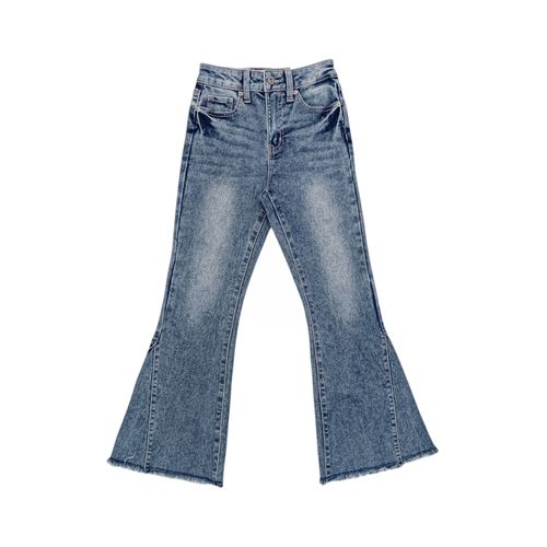Flare jeans lavado azul para niña