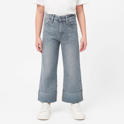 Wide leg jeans lavado gris para niña