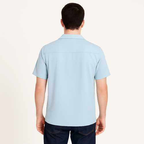 Camisa celeste sólido para hombre