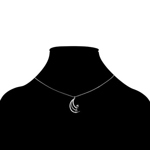 Collar con dije plateado para mujer