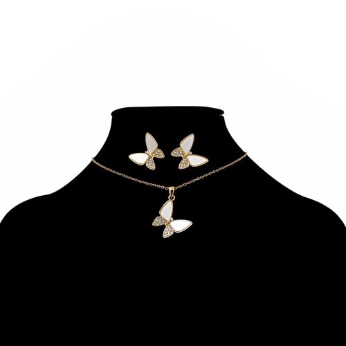 Set de collar y aretes de mariposa para mujer