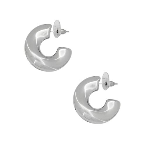 Argollas plateadas con textura para mujer