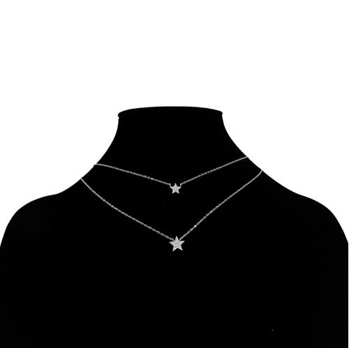 Cadena doble con textura para mujer