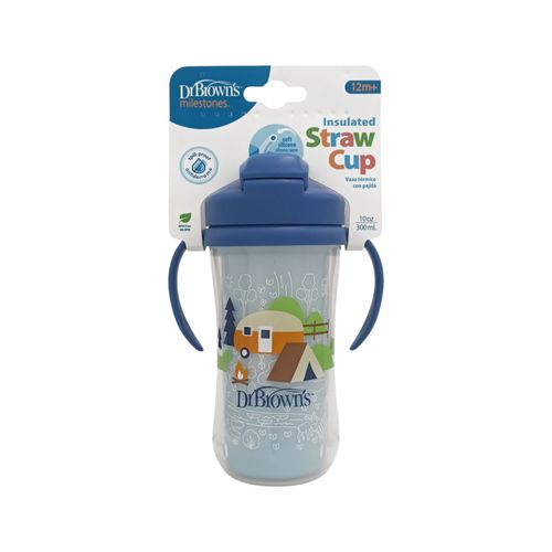 Vaso término con pajilla azul 9 oz