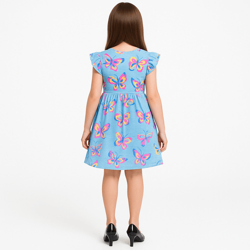 Vestido celeste estampado