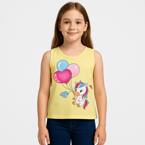 Blusa amarilla estampada para niña