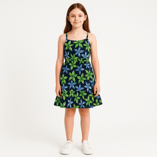 Vestido estampado multicolor para niña