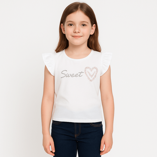 Blusa blanca para niña