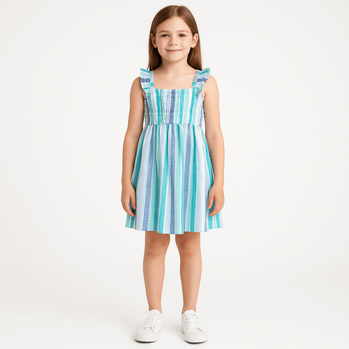 Vestido rayado para niña