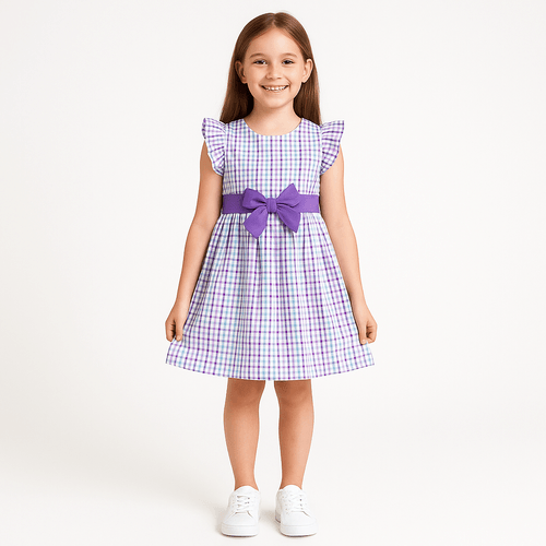 Vestido cuadriculado para niña