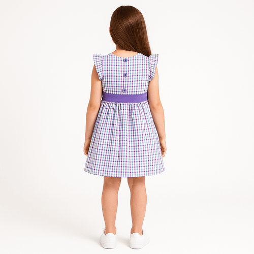 Vestido cuadriculado para niña