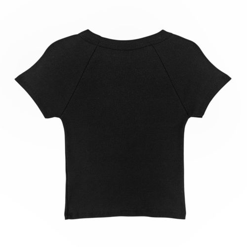 Camiseta negra con textura para niña