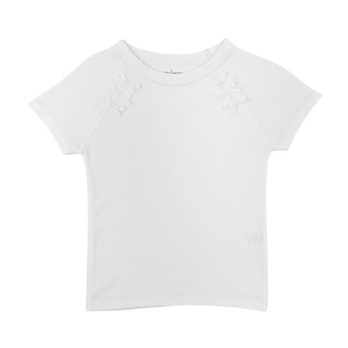 Camiseta blanca con textura para niña