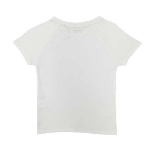 Camiseta blanca con textura para niña
