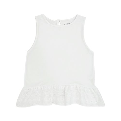 Top blanco sólido para niña