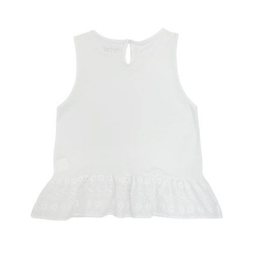 Top blanco sólido para niña