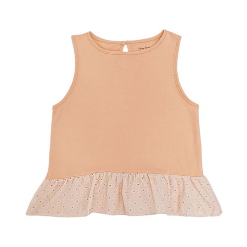 Top rosa sólido para niña