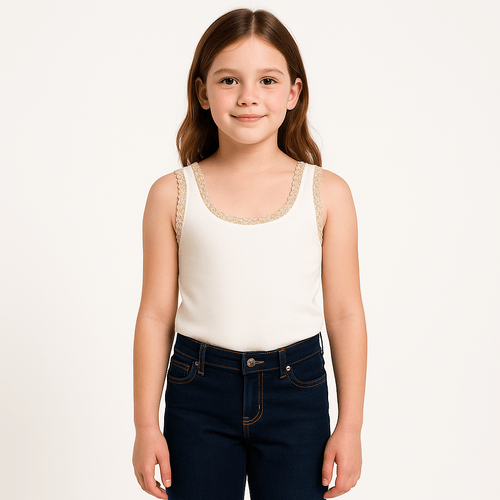Tank top blanca para niña
