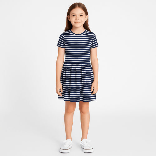 Vestido rayado para niña