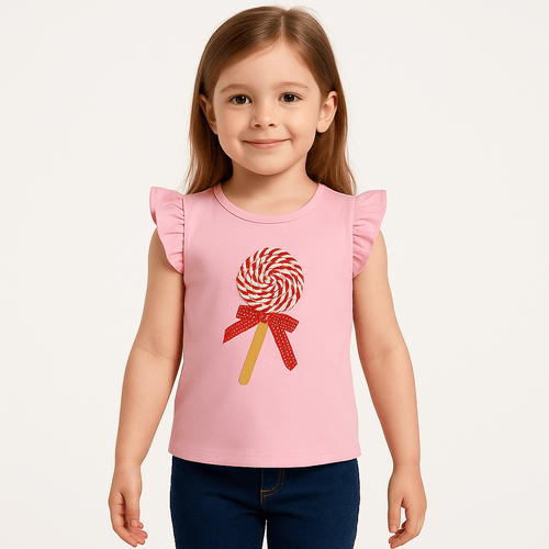 Blusa rosa pastel para niña