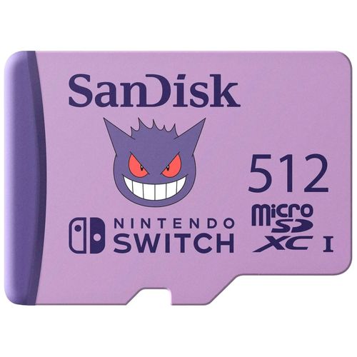 Memoria flash Pokémon micro SD 512GB para Nintendo switch Gengar