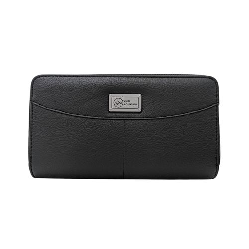 Billetera zip around negra para mujer