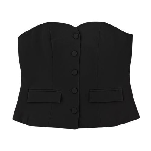 Blusa strapless sólida para mujer