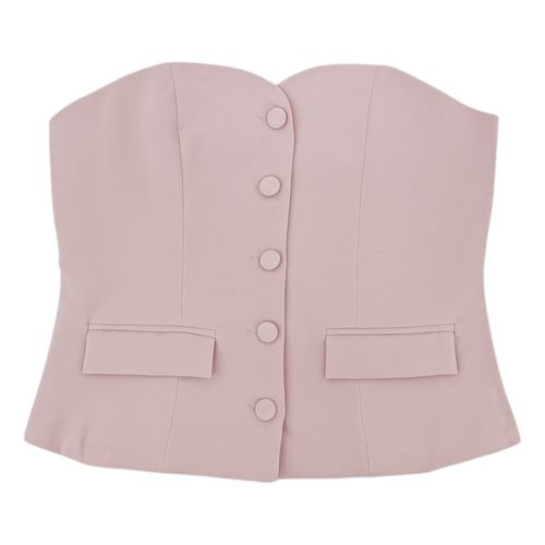 Blusa strapless sólida para mujer