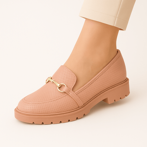 Mocasines loafer rosas para mujer