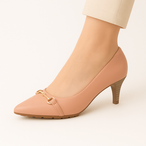 Tacones de vestir beige para mujer