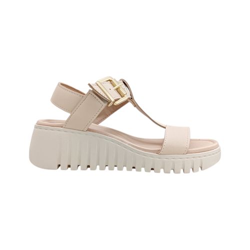 Sandalias nude con textura para mujer