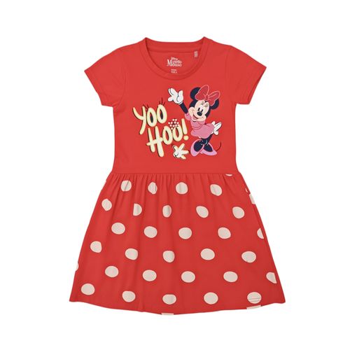 Vestido rojo estampado para niña