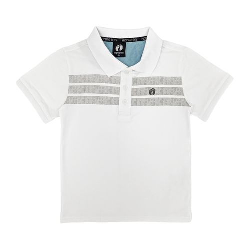 Camisa tipo polo blanca para niño