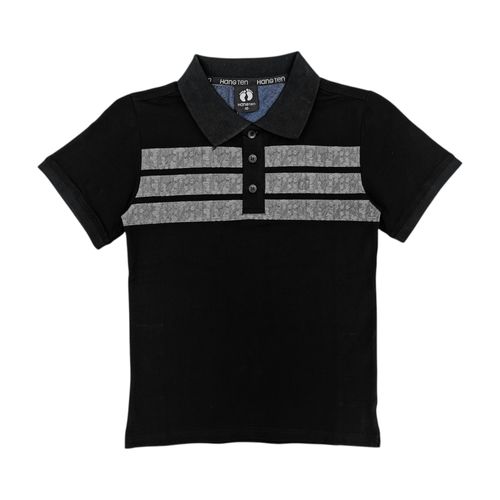 Camisa tipo polo negra para niño