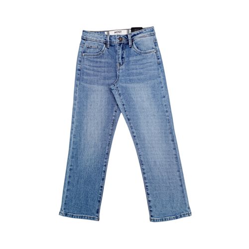 Straight jeans azul lavado para niño