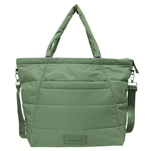 Cartera tote verde con textura para mujer