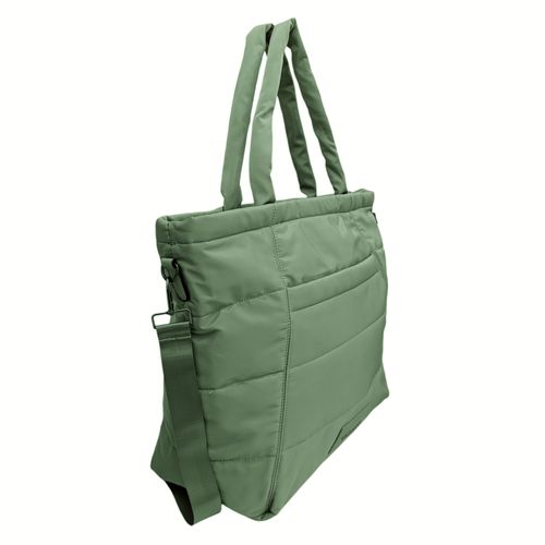 Cartera tote verde con textura para mujer
