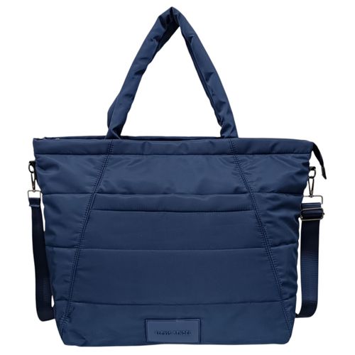 Cartera tote navy con textura para mujer